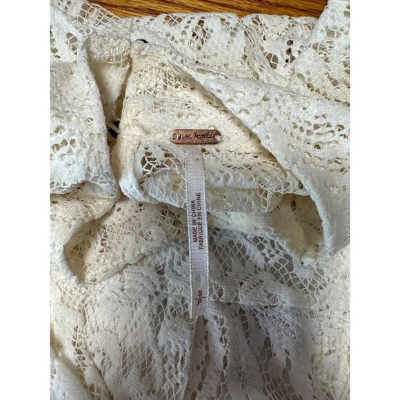 Free People Hearts Delight Lace Overlay Mock Turtleneck Long Sleeve Dress Size S - Picture 7 of 10